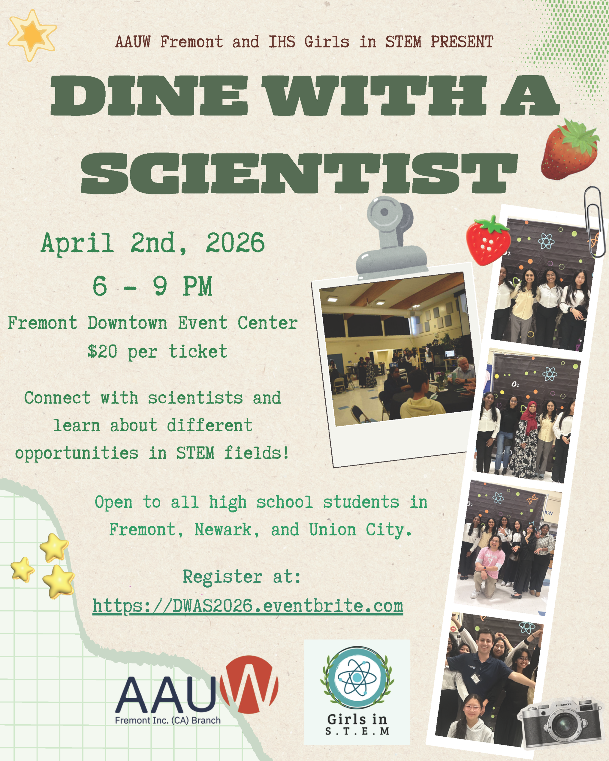 Event flyer: $20 per ticket