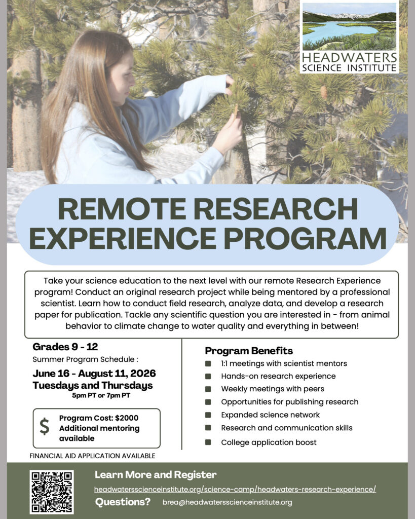 Headwaters Science Institute’s Summer 2026 Programs