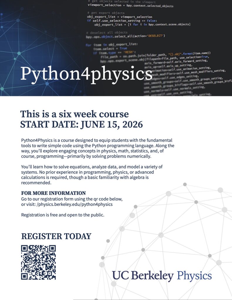 Python4Physics: A Free Programming Class