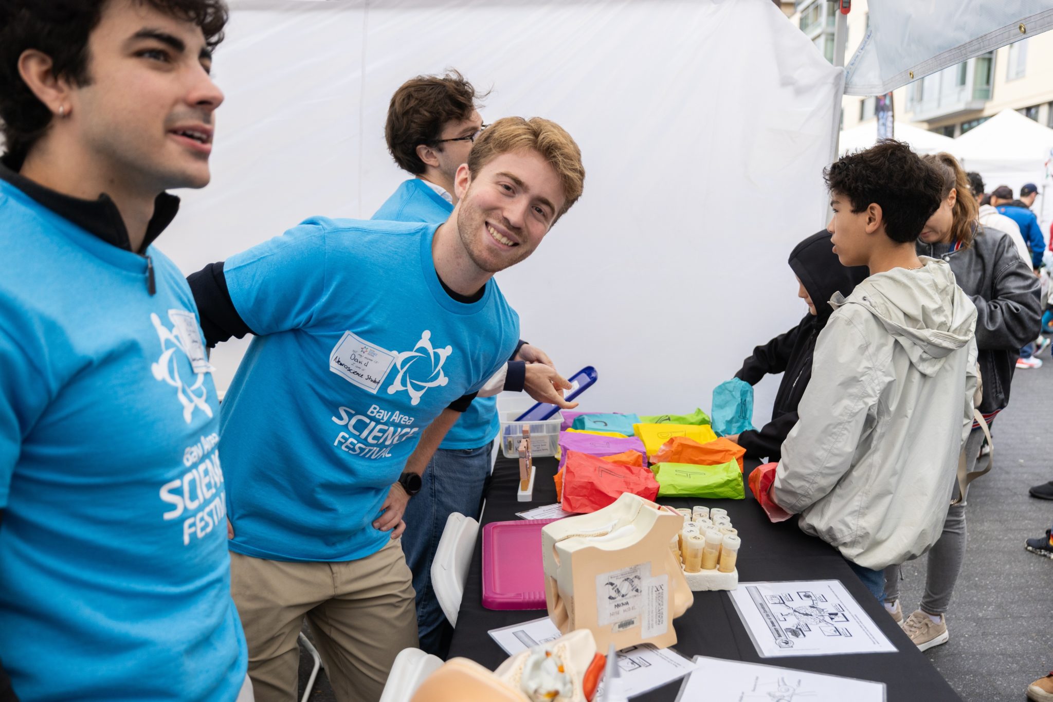 Volunteers working at the Bay Area Science Festival